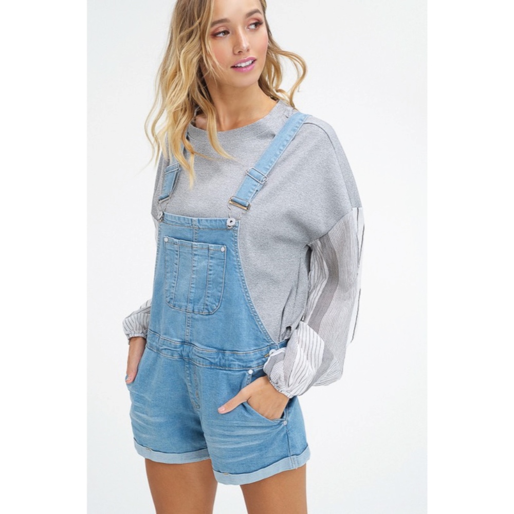 NWT ♡ Denim Dungarees, Overall Shorts, ON SALE! - Picture 3 of 8